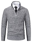 cheap Men&#039;s Pullover Sweater-Men&#039;s Pullover Sweater Jumper Mens Dress Sweaters Quarter Zip Pullover Sweater Ribbed Knit Regular Knitted Stand Collar Modern Contemporary Daily Wear Going out Clothing Apparel Winter Wine Blue S M L