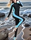 ieftine Gărzi cutanate-SBART Pentru femei Costum Scufundări din Piele Costum de baie Protecție UV la soare UPF50+ Respirabil Manșon Lung Corp Plin Fermoar Față - Înot Scufundare Surfing Snorkeling Peteci Vară
