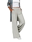 economico gamba larga e vita alta-Per donna A zampa Pantaloni Pantaloni larghi Di tendenza Streetwear Lunghezza intera Vita normale Liscio Tasche Vita elastica cascante Traspirabilità Morbido Comodo Media elasticità Strada