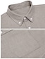 baratos Camisa Algodão Linho-Homens Camisa Social camisa de linho camisa de verão camisa de praia Preto Branco Azul Manga Longa Tecido Colarinho Com Botões Primavera Verão Casual Diário Roupa