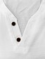 Χαμηλού Κόστους Casual Tee Henley-Ανδρικά Πουκάμισο Henley Μπλουζάκι μπλουζάκι Κοντομάνικο Σκέτο Υψηλής Ποιότητας Βασικό Σύγχρονη Σύγχρονη Κουμπί-Κάτω Χένλι Διακοπές Δρόμος Εξόδου Καλοκαίρι Λευκό Μπλουζάκι Henley