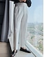 baratos Calças sociais-Homens Social Calças Calças Plissadas Calças de Terno Calça Gurkha Ascensão alta Tecido Conforto Respirável Ao ar livre Diário Para Noite Vintage Elegante Preto Branco