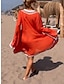 זול שמלות עם הדפס-בגדי ריקוד נשים גיאומטרי פרנזים רקום צווארון V שמלת מיני יומי חופשה שרוול ארוך אביב סתיו