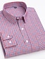 cheap Dress Shirts-Men&#039;s Plaid / Striped / Chevron / Round Office &amp; Career Daily Wear Dark Red Wine Red Dark Navy Long Sleeve Shirt Collar All Seasons Clothing Apparel Cross