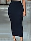 cheap Maxi Skirts-Women&#039;s Skirt Bodycon Maxi Black Green Dark Blue Grey Skirts Summer Fashion Casual Street Daily S M L