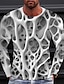abordables t-shirt 3d pour hommes-Homme T shirt Tee Graphic Abstrait Col Ras du Cou Vêtement Tenue 3D effet Extérieur du quotidien manche longue Imprimer Rétro Vintage Mode Design