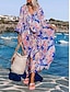 preiswerte Bedruckte Kleider-Damen Paisley-Muster Quaste Bedruckt V Ausschnitt Maxikleid Hawaiianisch Täglich Urlaub Langarm Sommer Frühling