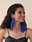 cheap Earrings-1 Pair Hoop Earrings For Women&#039;s Formal Wedding Work Rhinestone Alloy Tassel Fringe Fashion
