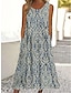 cheap Print Dresses-Women&#039;s Tank Dress Ombre Floral Print Crew Neck Midi Dress Daily Vacation Sleeveless Summer Spring