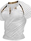 levne Pánská trička pro volný čas-Pánské Tričko Henley Raglánové tričko Bez vzoru Tenký plisovaný Henley Venkovní Denní Krátký rukáv Slátanina Záhyby Oblečení Módní Designové Na běžné nošení