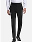 preiswerte Anzughose-Herren Anzughosen Hose Hosen Anzughose Tasche Gerade geschnitten Glatt Komfort Atmungsaktiv Formal Geschäft Modisch Strassenmode Schwarz Grau