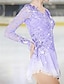 cheap Figure Skating-Figure Skating Dress Women&#039;s Girls&#039; Ice Skating Dress Outfits Violet Black White Patchwork Mesh Spandex Lace High Elasticity Competition Skating Wear Handmade Crystal / Rhinestone Long Sleeve Ice