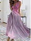 Χαμηλού Κόστους Print Φορέματα-Γυναικεία Φόρεμα σε γραμμή Α Αμάνικο φόρεμα Ombre Μαρμάρινη εκτύπωση Τσέπη Στάμπα Λαιμόκοψη V Μακρύ φόρεμα Καθημερινά Ημερομηνία Αμάνικο Καλοκαίρι Άνοιξη