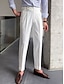 cheap Dress Pants-Men&#039;s Dress Pants Trousers Pleated Pants Suit Pants Gurkha Pants Pocket High Rise Plain Comfort Breathable Outdoor Daily Going out Vintage Elegant Black White