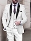 Недорогие Костюмы-Черно-белые мужские костюмы для выпускного вечера, костюмы из трех предметов с рисунком, однобортный, на одной пуговице, 2024