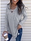 abordables Pulls-Pull Femme A côtes Tricoter Col V Mélange de Coton Lacet Eté Automne Extérieur du quotidien Sortie mode Décontractées Flexible manche longue Couleur unie Maillard Noir Blanche Rose Claire S M L