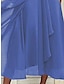 Χαμηλού Κόστους Ρομαντικά Δαντελένια Φορέματα-Γυναικεία Φόρεμα Φόρεμα για πάρτυ Κοκτέιλ Φόρεμα Δαντέλα Κουρελού Στρογγυλή Ψηλή Λαιμόκοψη Κοντομάνικο Μίντι φόρεμα Διακοπές Θαλασσί Καλοκαίρι Άνοιξη