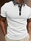 cheap Classic Polo-Men&#039;s Button Up Polos Polo Shirt Casual Sports Lapel Short Sleeve Fashion Basic Color Block Patchwork Button Summer Regular Fit Black White Red Brown Button Up Polos