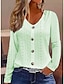 ieftine Bluze simple pentru femei-Pentru femei Tricou Simplu Buton Casual Elegant Modă De Bază Manșon Lung În V Alb Toamna iarna