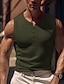 preiswerte Fitness Tank-Tops-Herren Tank Top Shirt Unterhemden Ärmelloses Hemd Glatt Henley Outdoor Ausgehen Ärmellos Bekleidung Modisch Designer Muskel