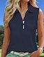 ieftine Îmbrăcăminte de golf pentru femei-Pentru femei Tricou POLO Negru Alb Fără manșon Protecție Solară Topuri Vestimenta Golf Doamnelor Haine Ținute Poartă Îmbrăcăminte
