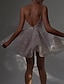 cheap Homecoming Dresses-Ball Gown Homecoming Dresses Glittering Dress Graduation Cocktail Party Short / Mini Sleeveless Spaghetti Strap Tulle Backless with Glitter Sequin 2024