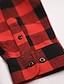 cheap Men&#039;s  Overshirts-Men&#039;s Flannel Shirt Overshirt Black Red Navy Blue Long Sleeve Plaid Lapel Spring &amp;  Fall Outdoor Daily Clothing Apparel Pocket