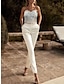 cheap Party Jumpsuits-Women&#039;s Casual Sexy Party Wedding Casual 2022 White Jumpsuit Print Solid Color