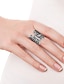 baratos Anéis-anéis femininos joias de filigrana borboleta moda anel ajustável de abertura para todos os jogos (prata) retrô esculpido grandes anéis de borboleta envolventes da moda