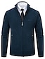 voordelige heren vest trui-Voor heren Trui Vest Trui Geribd breien Normaal Gebreid Opstaand Opwarm Kleding Modern eigentijds Alledaagse kleding Uitgaan Kleding Herfst winter Zwart Licht Grijs S M L