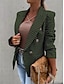 cheap Women&#039;s Blazer&amp;Suits-Women&#039;s Blazer Fall Formal Button Houndstooth Winnter Windproof Streetwear Regular Fit Outerwear Long Sleeve Yellow S