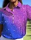 billige Designer kollektion-Dame POLO Trøje Lilla Lys pink Blå Kortærmet Solbeskyttelse Toppe Farvegradient Dame golf påklædning Tøj Outfits Bær tøj