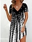cheap Print Dresses-Women&#039;s Ombre Floral Print V Neck Mini Dress Daily Date Short Sleeve Summer Spring