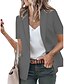 abordables Americanas de mujer-Mujer chaqueta Formal Oficina Trabajo Verano Primavera Regular Abrigo Ajuste regular Transpirable Sencillo Estilo clásico Estilo moderno Chaquetas Mangas cortas Color sólido Color puro Ajustado Negro