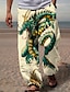 Недорогие Мужские повседневные брюки с принтом-дракон пляжные брюки мужские с графикой | летний ежедневный отдых черный | Брюки с кулиской, эластичной резинкой на талии, 3D принтом, с животным принтом, удобная повседневная уличная одежда