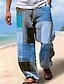 voordelige Broek met print voor heren-Voor heren Broek Zomerbroek Strandbroeken Trekkoord Elastische taille 3D-afdrukken Streep Grafische prints Geometrie Comfort Casual Dagelijks Feestdagen Streetwear Hawaii Geel blauw