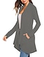 cheap Cardigans-Women&#039;s Cardigan Sweater Open Front Ribbed Knit Knit Pocket Summer Fall Outdoor Daily Weekend Stylish Casual Soft Long Sleeve Solid Color Black White Wine S M L