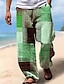 preiswerte Bedruckte Hosen-Herren Hose Hosen Sommerhosen Strandhose Kordelzug Elastische Taille 3D-Druck Streifen Grafik-Drucke Geometrie Komfort Casual Täglich Festtage Strassenmode Hawaiianisch Gelb Blau