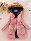 cheap Women&#039;s Puffer&amp;Parka-Women&#039;s Winter Coat Fleece Lined Parka Thermal Warm Windproof Puffer Jacket with Pocket Hooded Heated Jacket Fall Outerwear Drawstring Outdoor Street Fashion Casual Outerwear