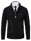 voordelige heren vest trui-Voor heren Trui Vest Trui Geribd breien Normaal Gebreid Opstaand Opwarm Kleding Modern eigentijds Alledaagse kleding Uitgaan Kleding Herfst winter Zwart Licht Grijs S M L