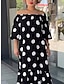 cheap Print Dresses-Women&#039;s Print Off Shoulder Maxi long Dress Daily Vacation Half Sleeve Summer Spring
