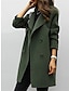 cheap Women&#039;s Coats &amp; Trench Coats-Women&#039;s Winter Coat Fall Long Overcoat Double Breasted Pea Coat with Belt Windproof Classic Slim Fit Trench Coat Elegant Outerwear Long Sleeve ArmyGreen S