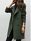 voordelige Damesjassen &amp; trenchcoats-Dames Jas Buiten nappi Effen Ademend Modieus Normale pasvorm bovenkleding Lange mouw Herfst Leger groen S