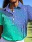 abordables Colección de diseñador-Mujer Camisas de polo Violeta Rosa Azul Manga Corta Protección Solar Camiseta Gradiente de Color Ropa de golf para damas Ropa Trajes Ropa Ropa