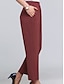 billige bukser til kvinder-kvinders kjole arbejdsbukser vin mandel sort høj talje ensfarvede knapper mode streetwear dagligt slid lomme ankellang komfort almindelig m l xl 2xl 3xl