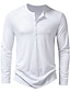 tanie Męskie koszulki casual-Męskie Podkoszulek Koszula Henley Koszulka Równina Henley Ulica Urlop Długi rękaw Odzież Moda Designerskie Podstawowy