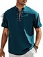 abordables Vacances-Homme Chemise Chemise en lin Chemise Décontractée Chemise de Plage Uni Vacances Hawaïen Noir Blanche Bleu Marron Manche Courte Col montant Printemps &amp; Été Vêtement Tenue Basique