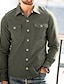 cheap Men&#039;s Work Shirts-Men&#039;s Shirt Work Shirt Button Up Shirt Summer Shirt Cargo Shirt Army Green Blue Khaki Long Sleeve Plain Turndown Casual Daily Clothing Apparel Cotton Simple