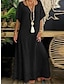 ieftine rochii simple-Pentru femei Rochie albă Rochie Maxi lungă Dantelă Peteci Zilnic Dată Modă De Bază Gât despicat Manșon Jumate Negru Alb Culoare