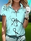 cheap Designer Collection-Women&#039;s Golf Polo Shirt White Short Sleeve Sun Protection Top Ladies Golf Attire Clothes Outfits Wear Apparel